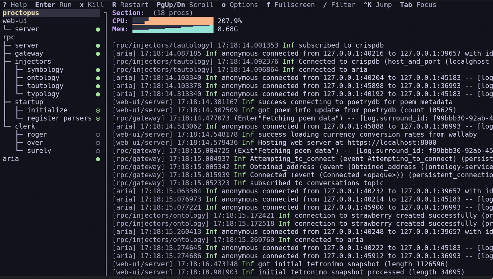 proctopus terminal application